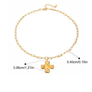 Hammered Cross Necklace