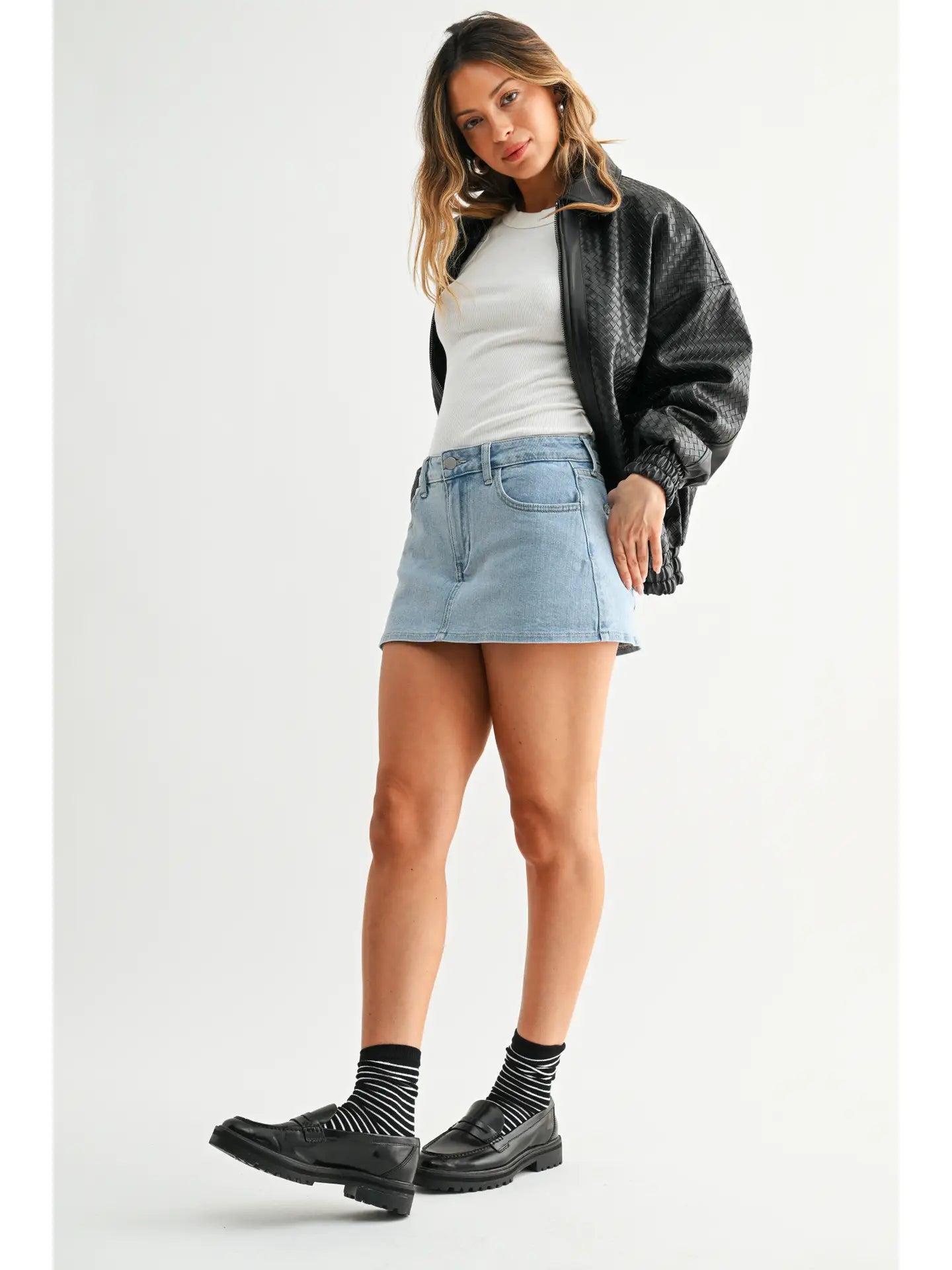 Teagan Mini Denim Skirt - Light Wash