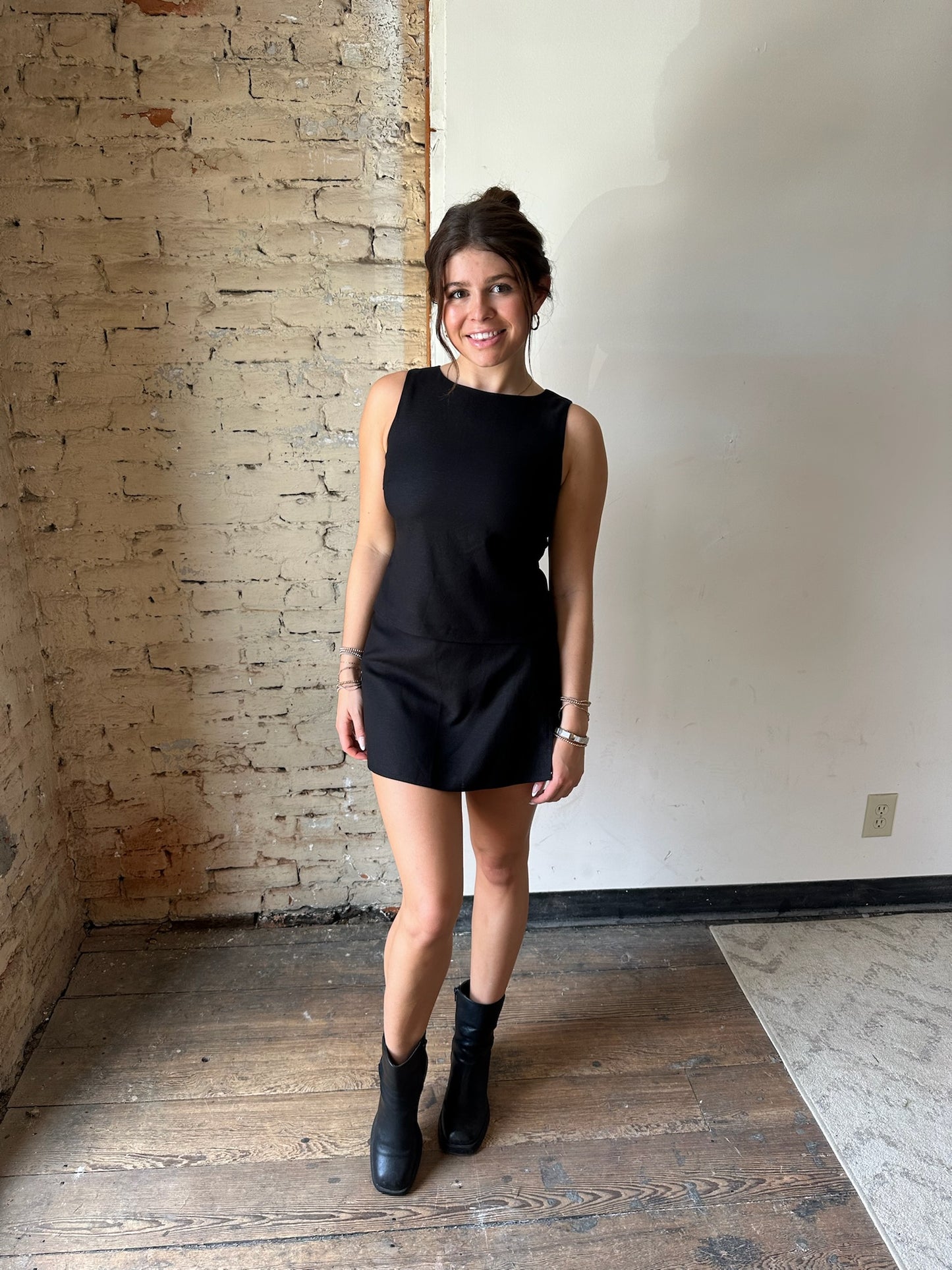 Meadows Linen Skort - Black