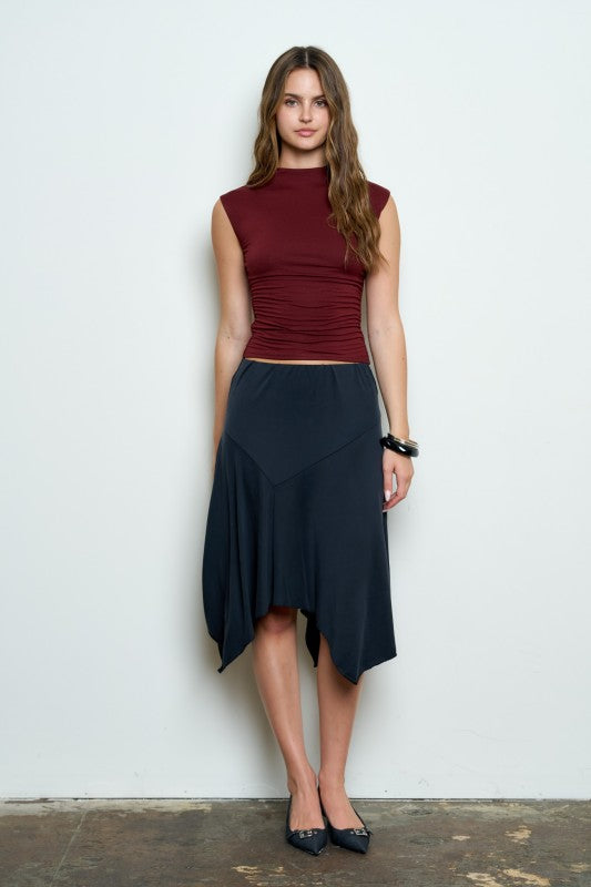 Brooklynn Mock Neck Top- Black