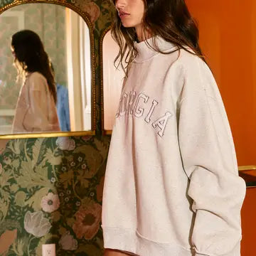 Georgia Embroidered Mockneck Sweatshirt