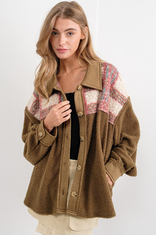 Harriett Sherpa Plaid Jacket