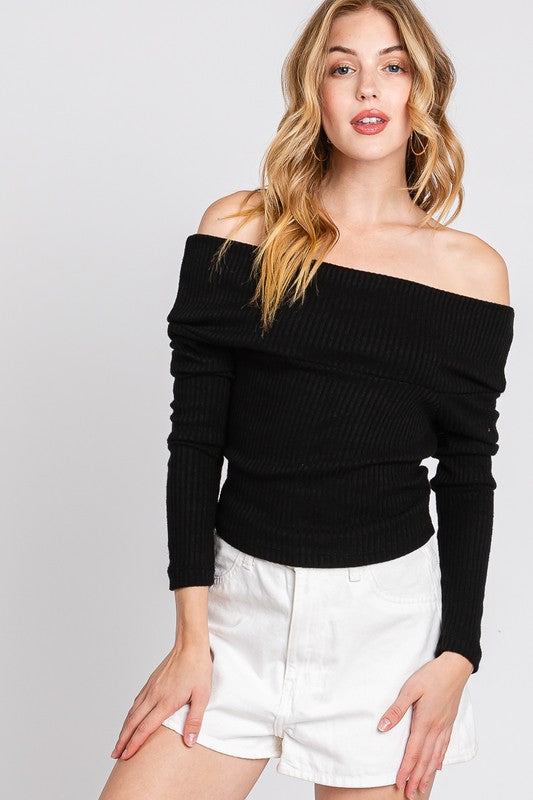 Final Touch Ribbed Sweater - Black