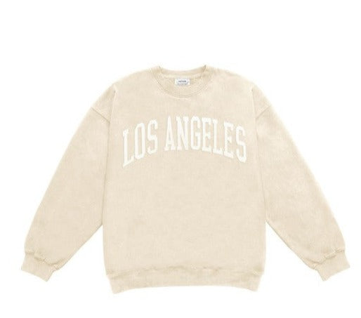 Oversized Los Angeles Sweatshirt - Latte