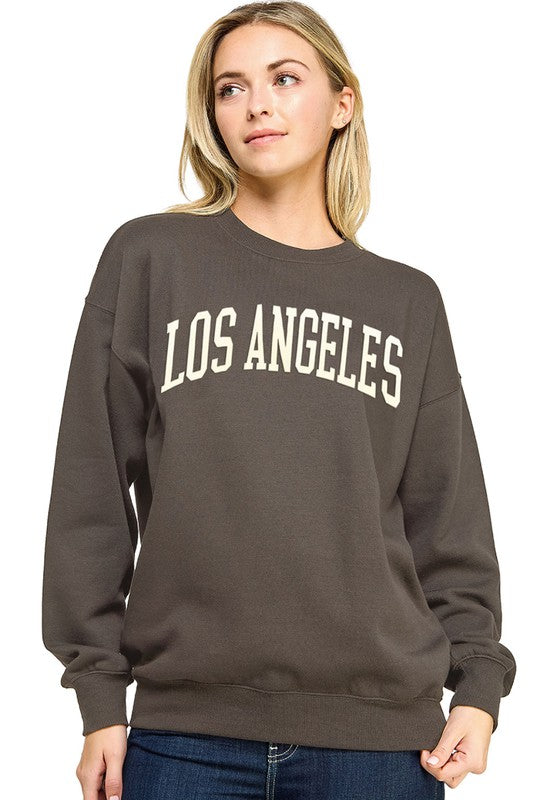 Oversized Los Angeles Sweatshirt - Mud