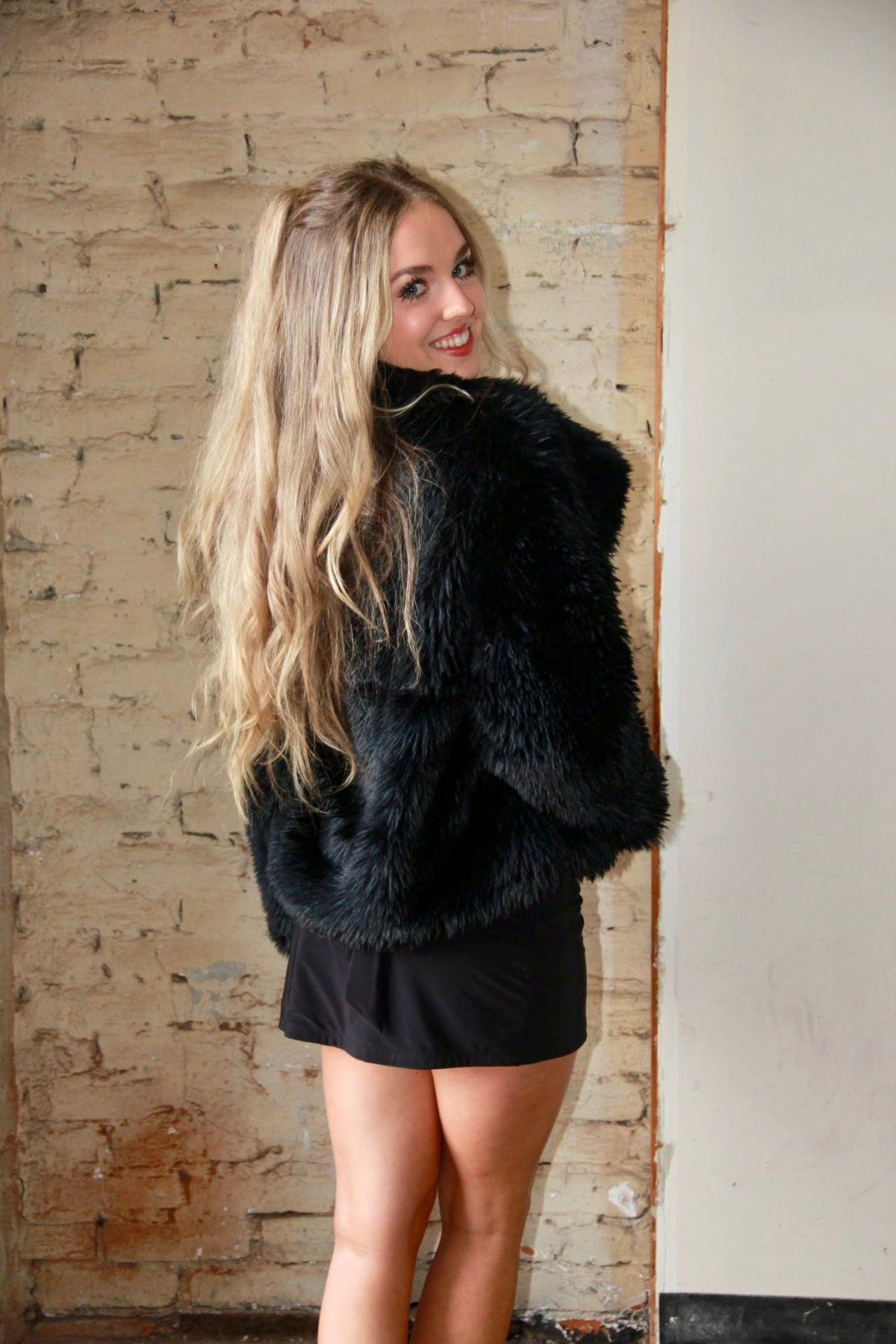 Reynolds Faux Fur Coat - Black