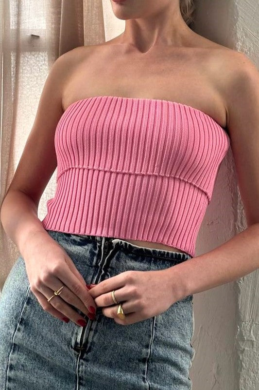 Belize Strapless Top - Pink
