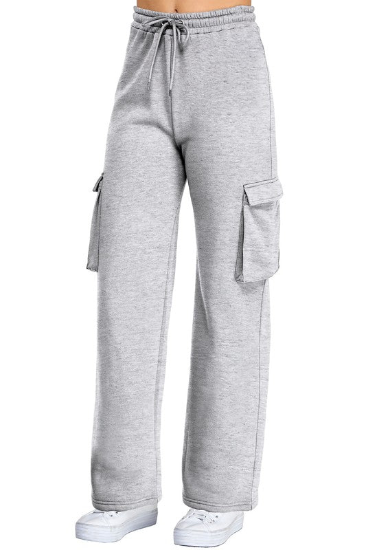 Bridget Wide Leg Sweatpants - Gray