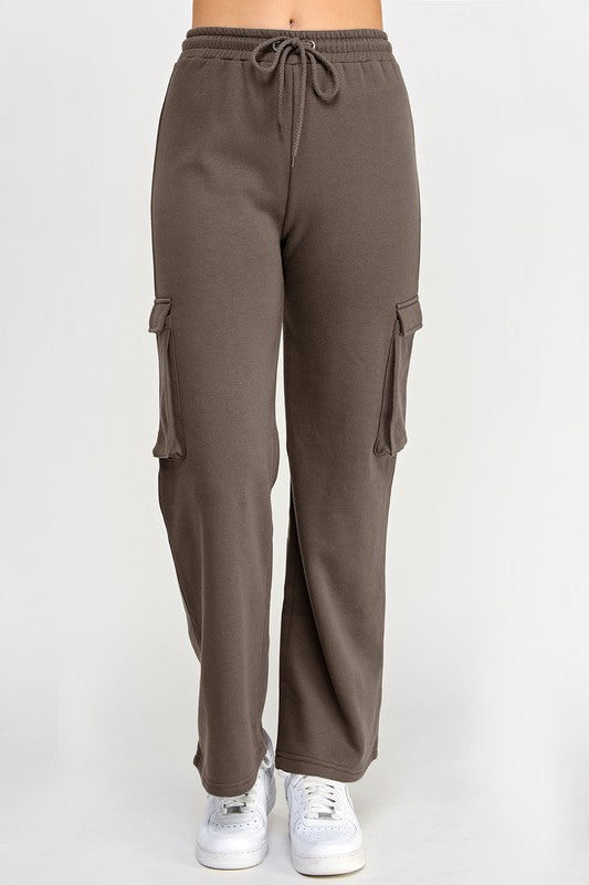 Bridget Wide Leg Sweatpants - Coffee