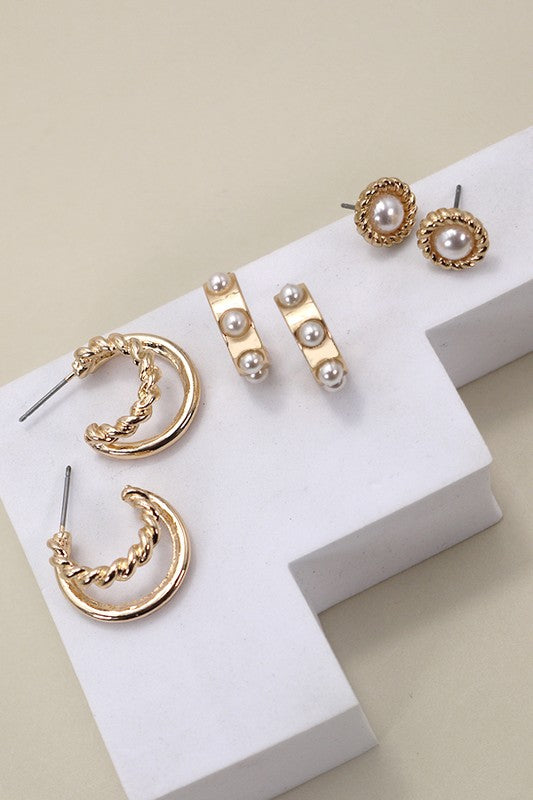 Marseille Pearl Earring Set
