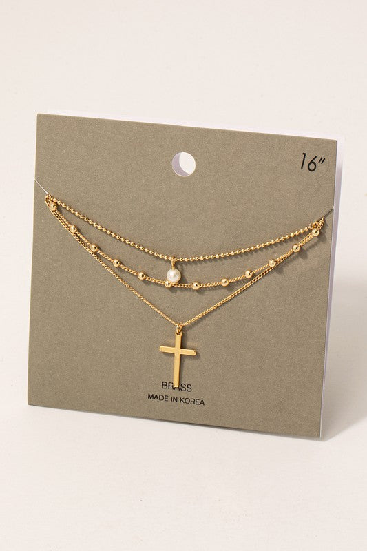 Annie Layered Cross Necklace