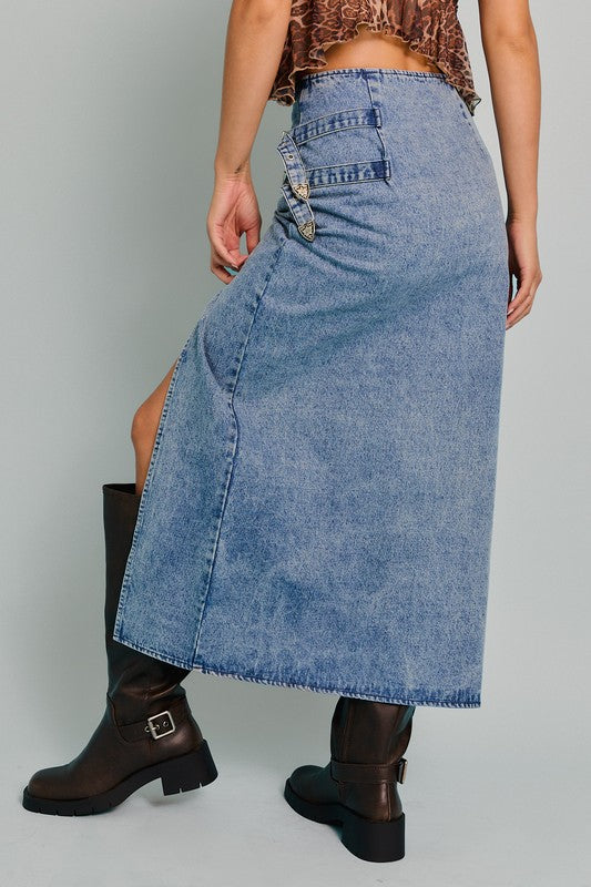 Dagger Denim Skirt