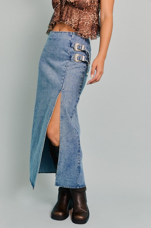 Dagger Denim Skirt