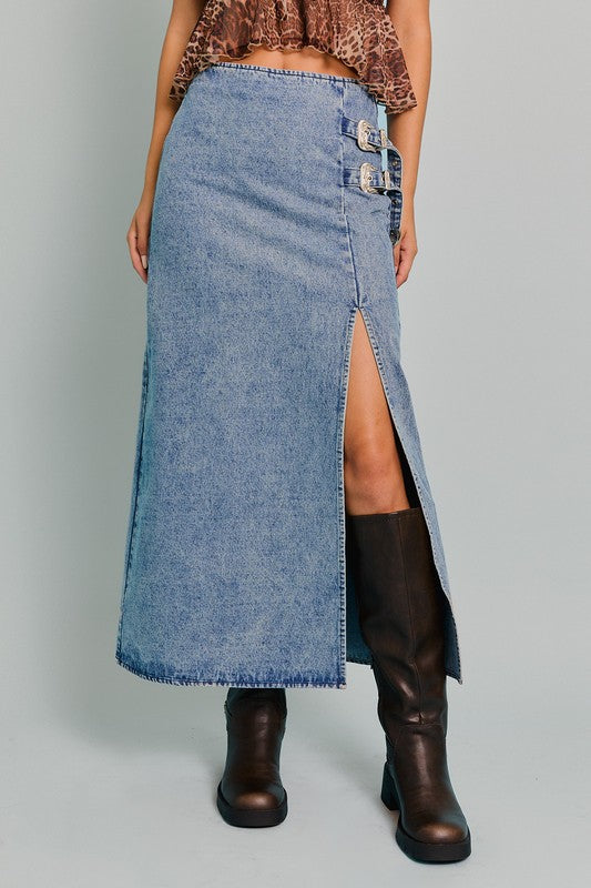 Dagger Denim Skirt