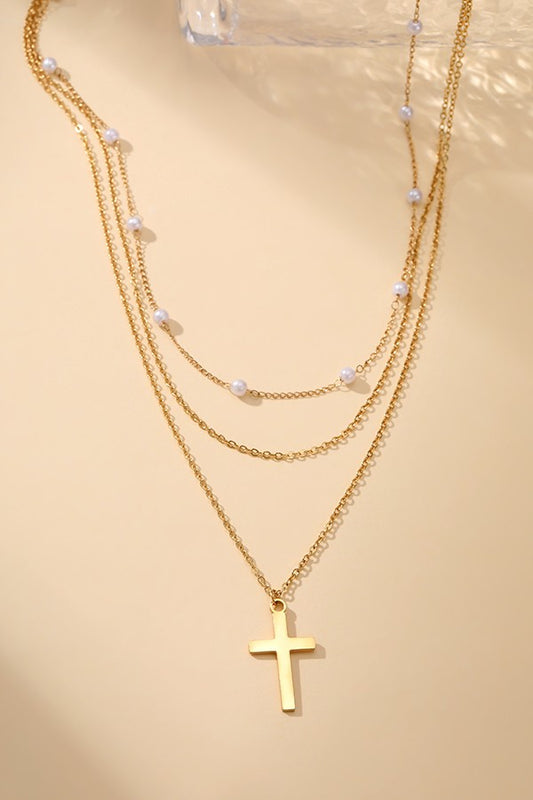 Olympus Layered Cross Necklace