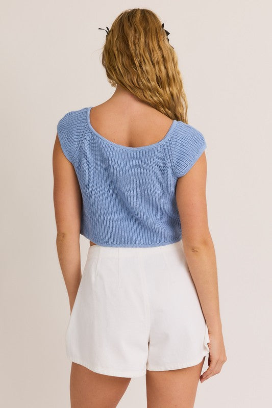 Westminster Knit Top- Sky