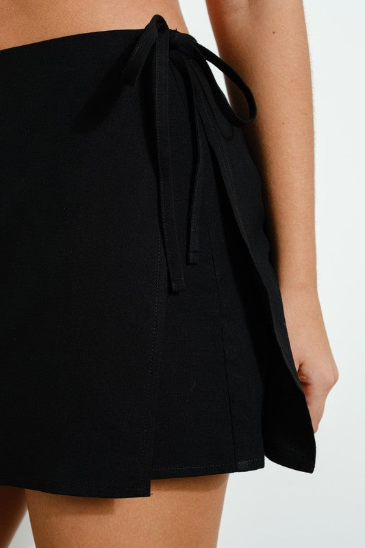 Meadows Linen Skort - Black