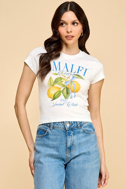 Amalfi Coast Vintage Tee - White