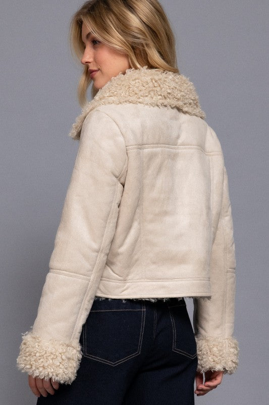 Lorena Suede Sherpa Lined Jacket