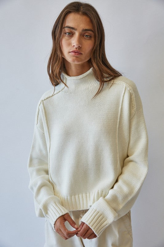 Whistler Roll Neck Sweater- Oat