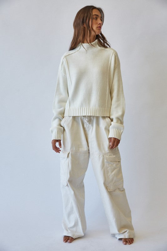 Whistler Roll Neck Sweater- Oat