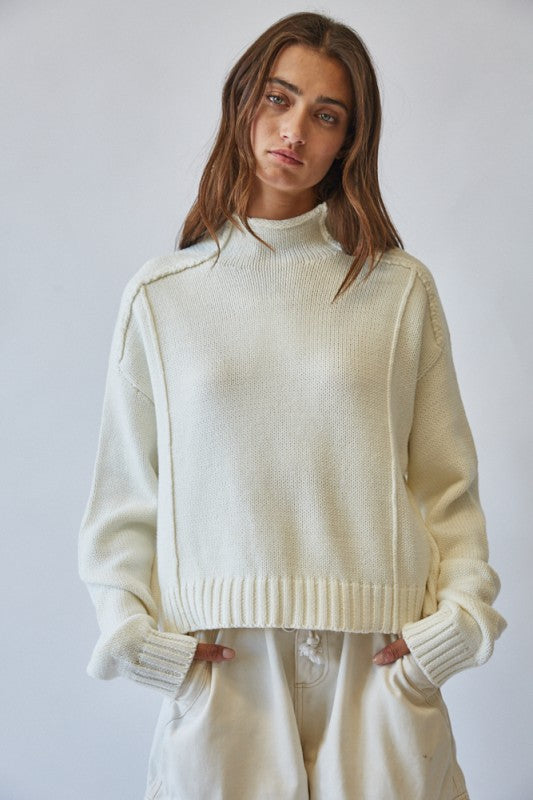 Whistler Roll Neck Sweater- Oat
