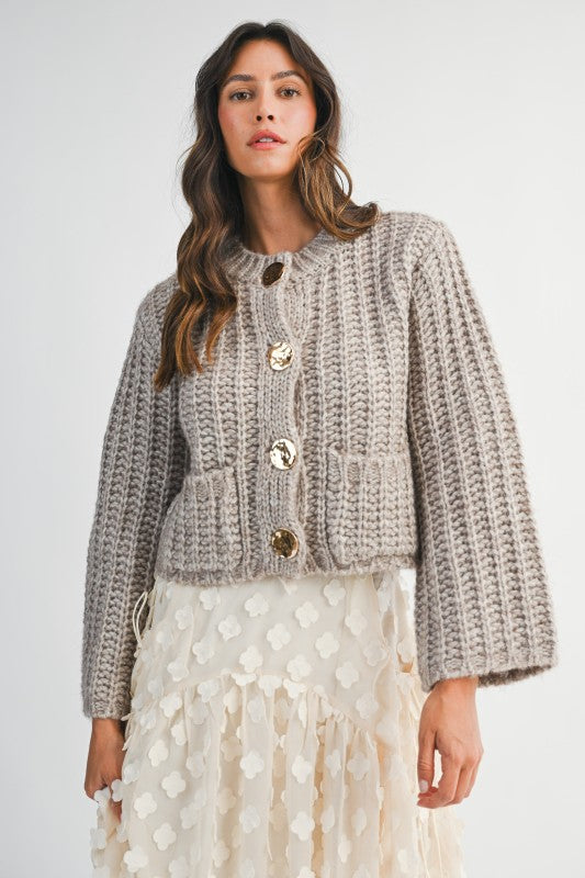 Kacey Cardigan - Eggplant