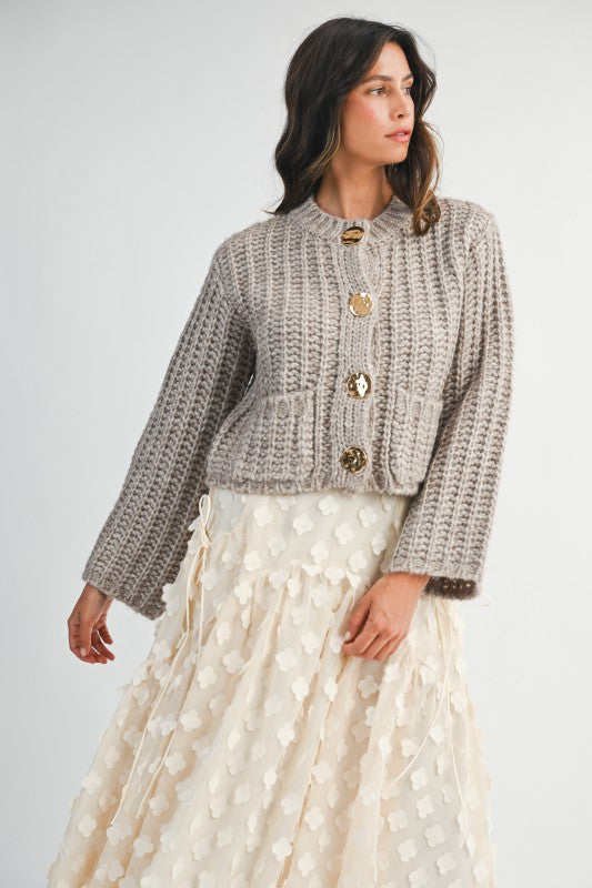 Kacey Cardigan - Eggplant