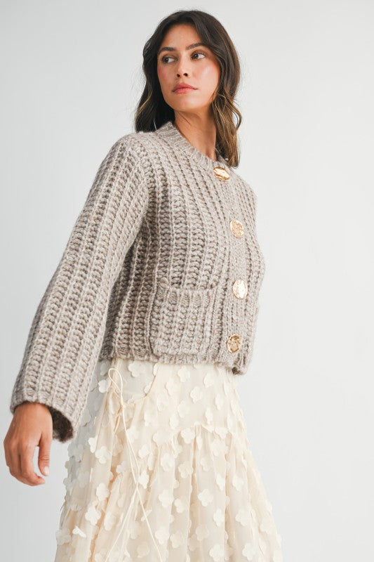 Kacey Cardigan - Eggplant