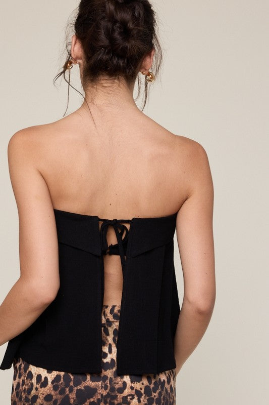 Dylan Linen Top - Black