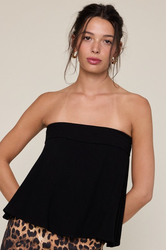 Dylan Linen Top - Black
