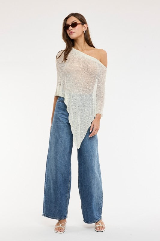 Rhys Sheer Knit Poncho