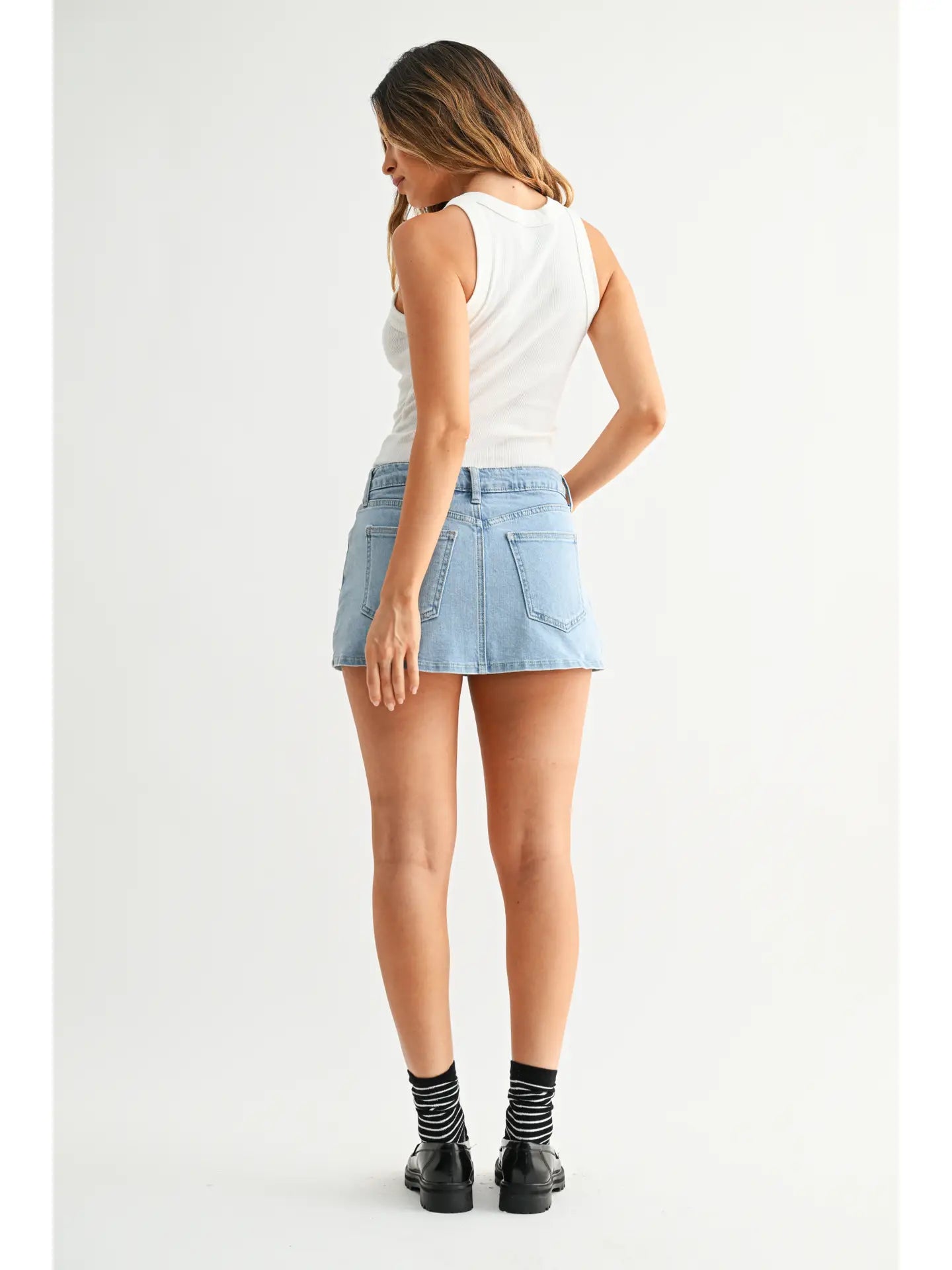 Teagan Mini Denim Skirt - Light Wash