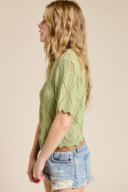 Sicily Pointelle Cardigan