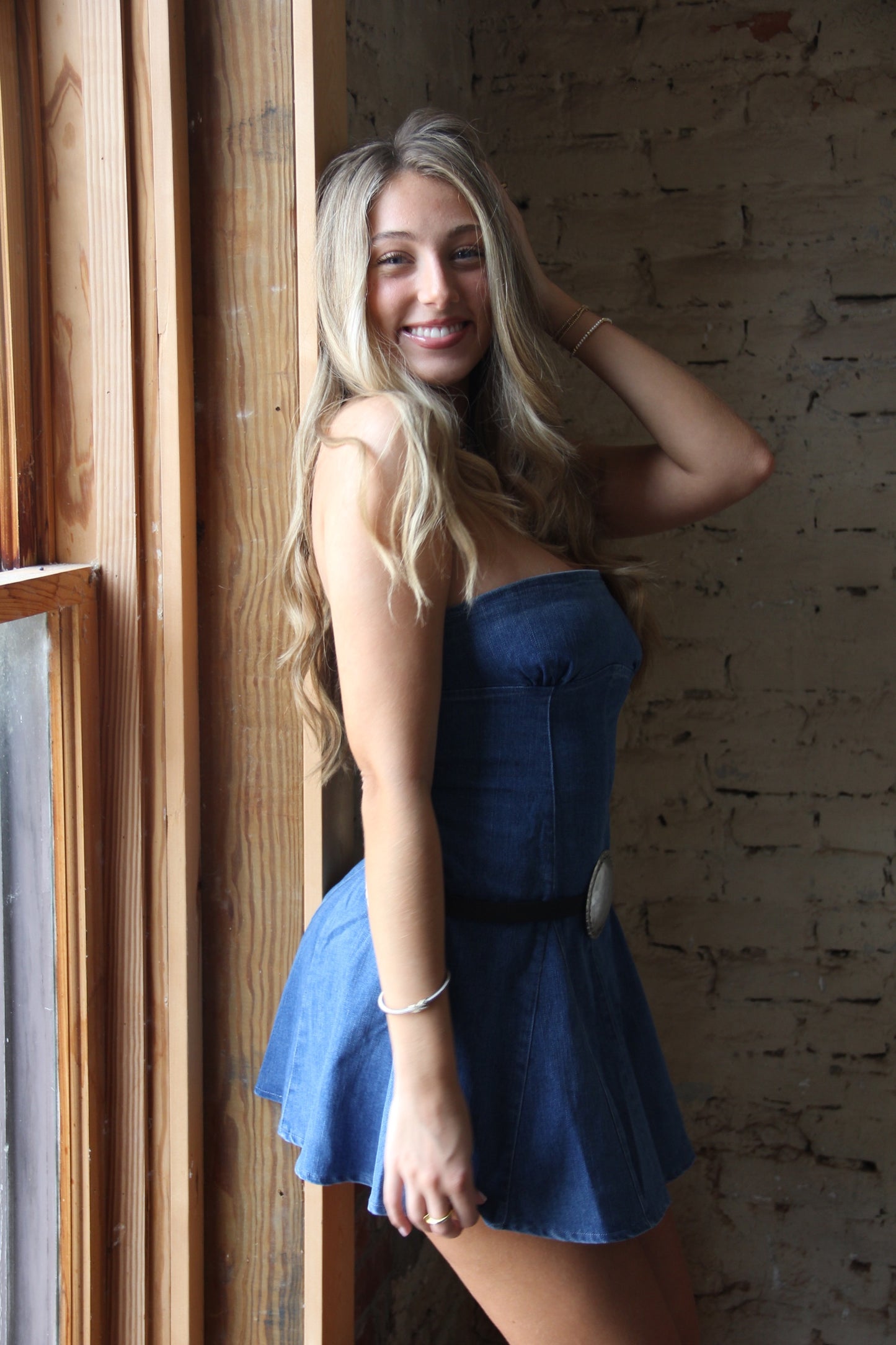 Paulie Strapless Denim Dress - Mid Wash