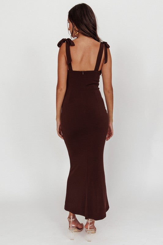 Sabrina Shoulder Tie Maxi Dress