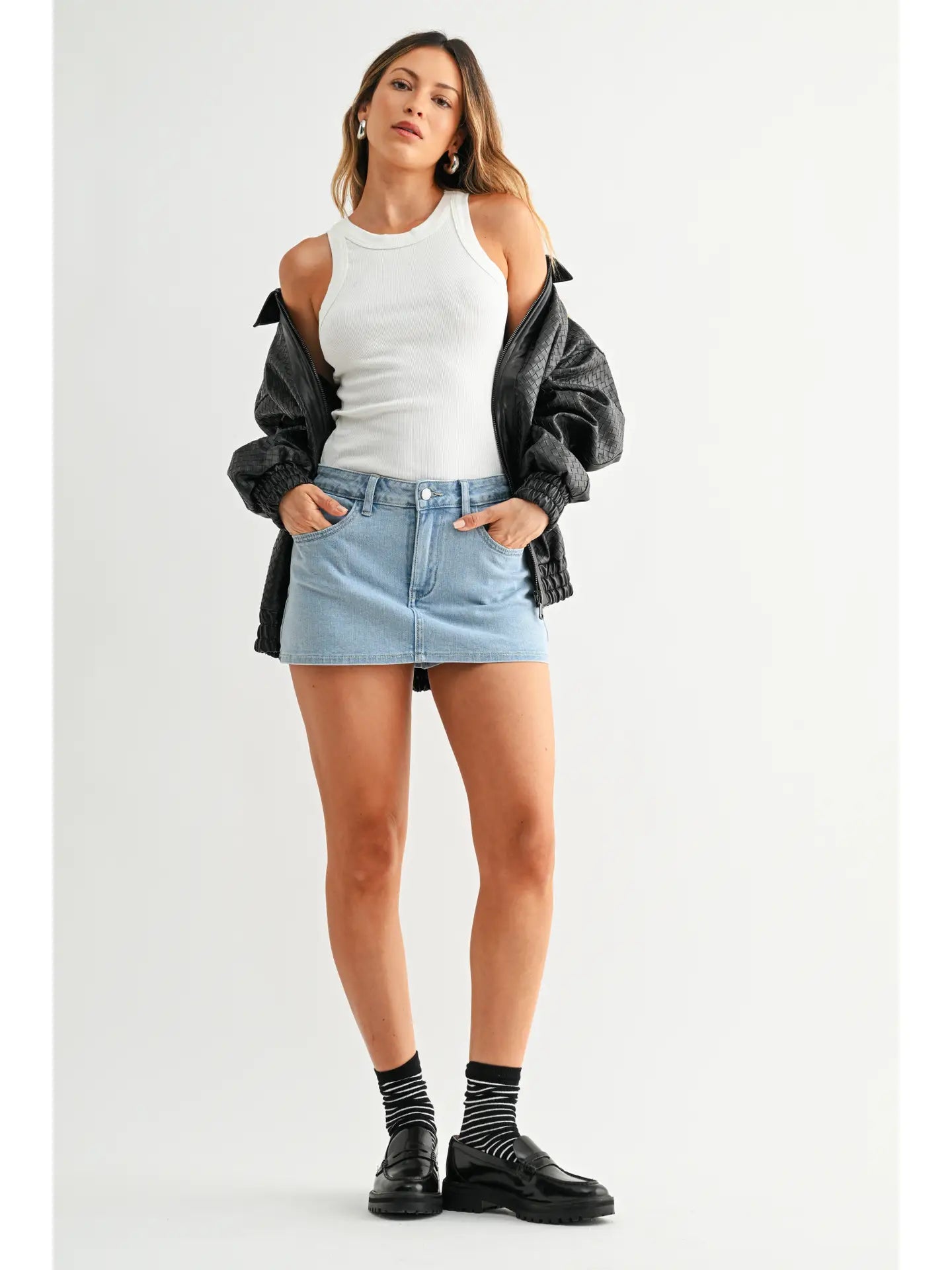 Teagan Mini Denim Skirt - Light Wash