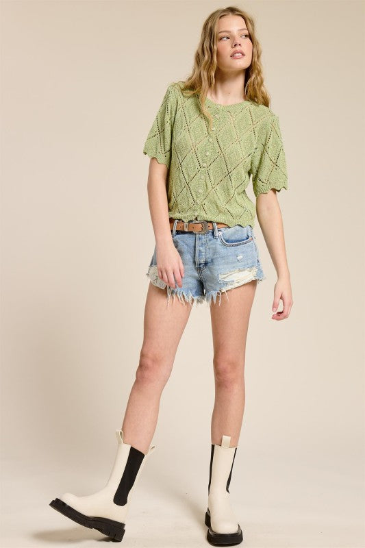 Sicily Pointelle Cardigan