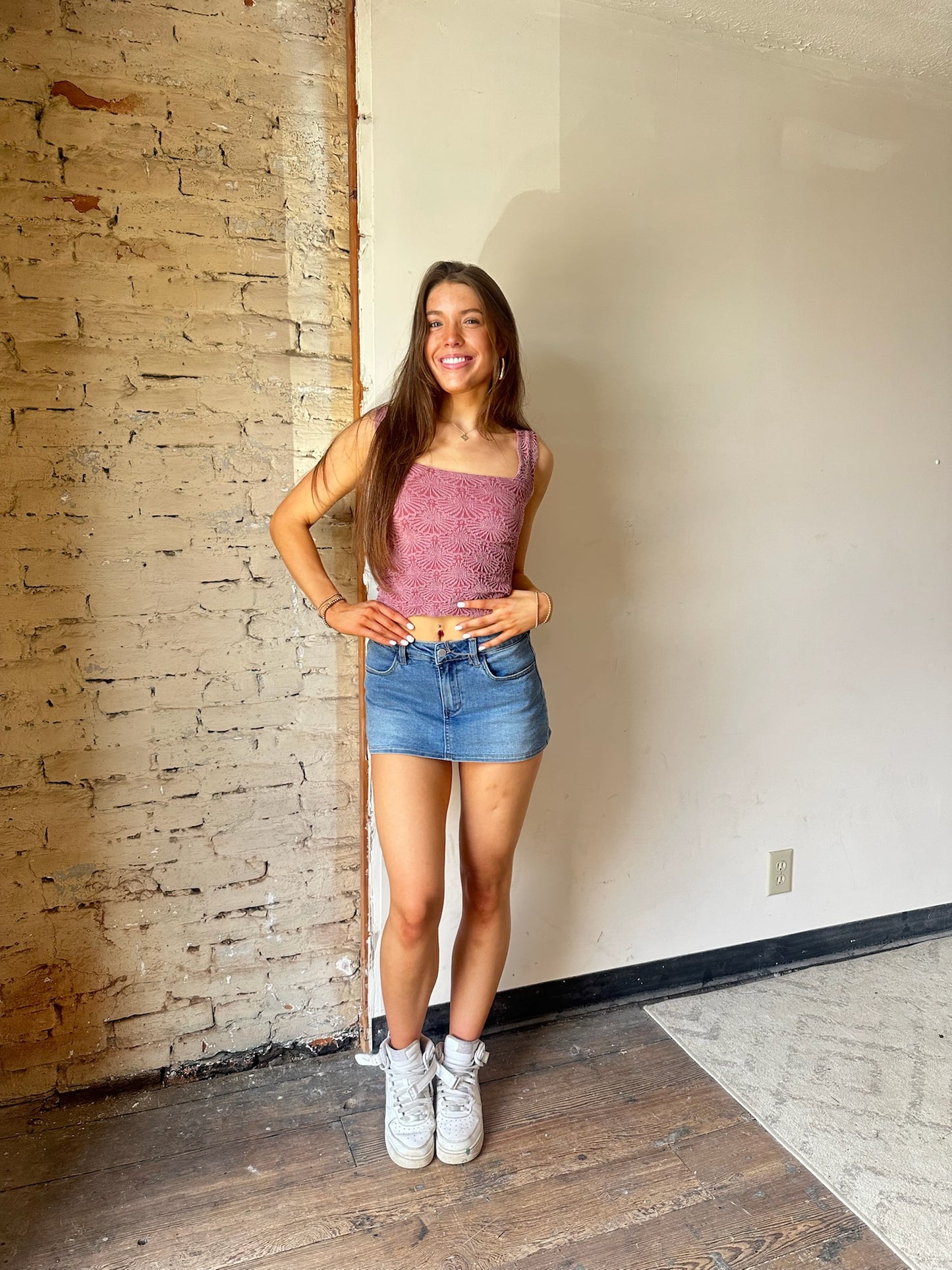 Teagan Mini Denim Skirt - Mid Wash