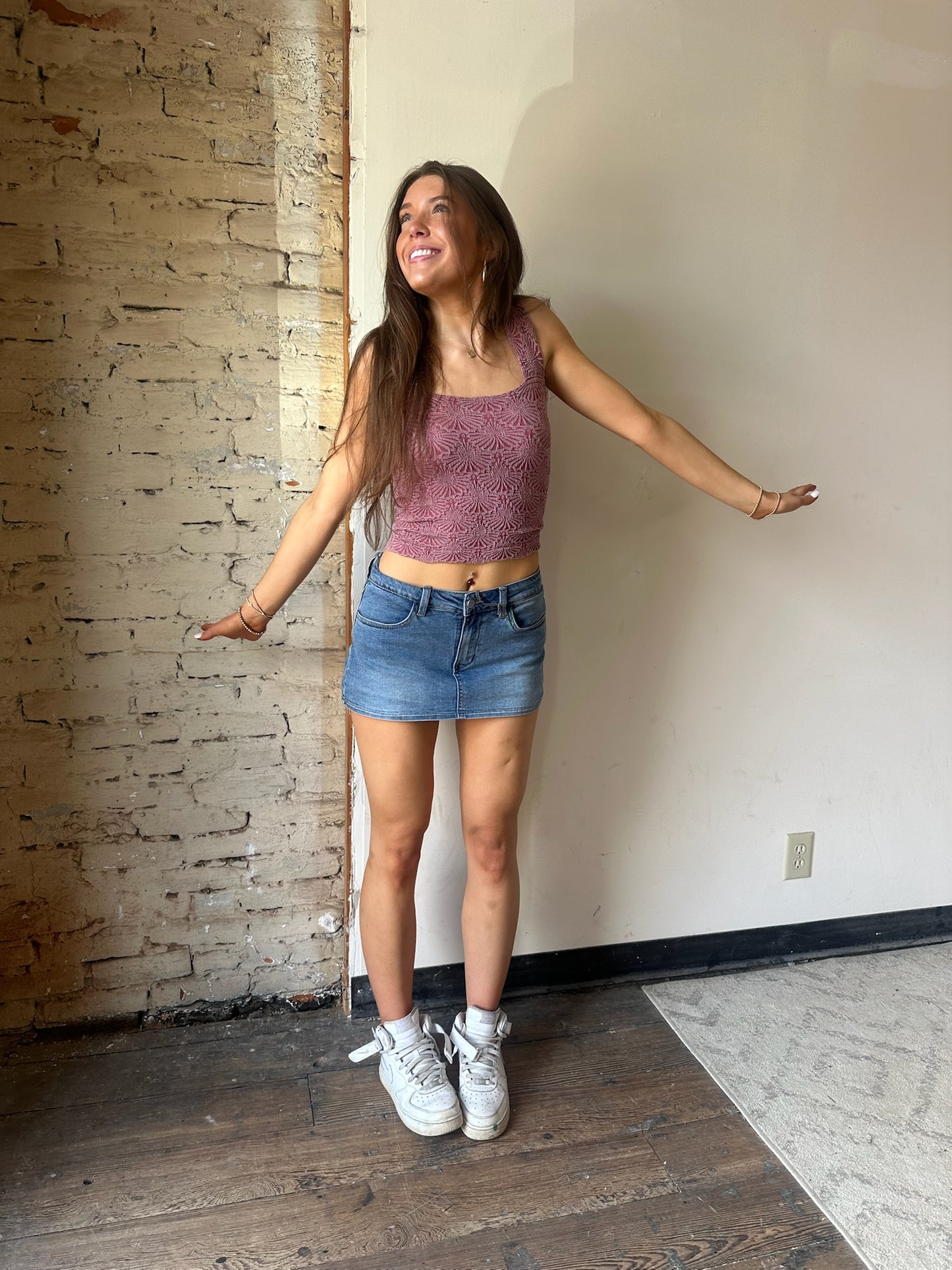 Teagan Mini Denim Skirt - Mid Wash