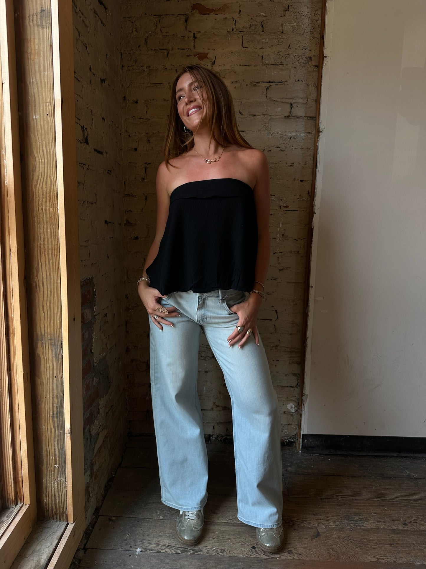 Dylan Linen Top - Black