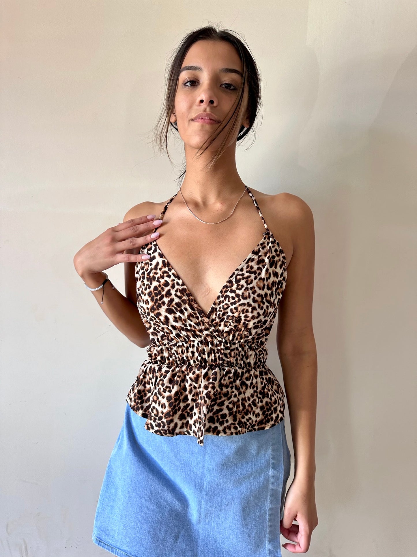 Miley Halter Animal Print Halter Top