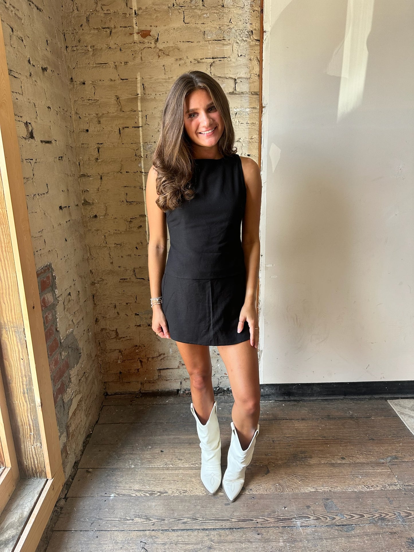 Meadows Linen Skort - Black