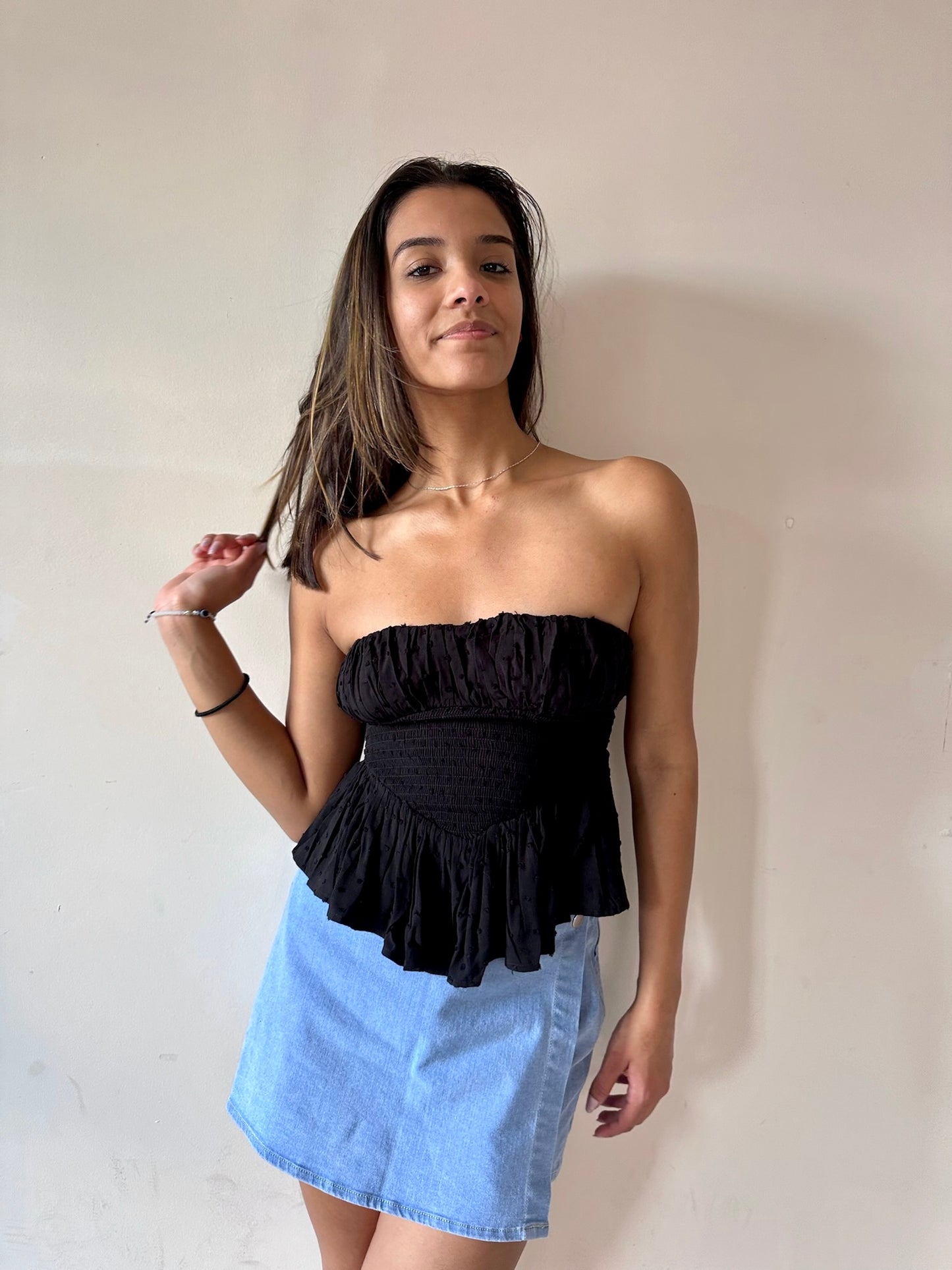 Paola Strapless Tie Back Top