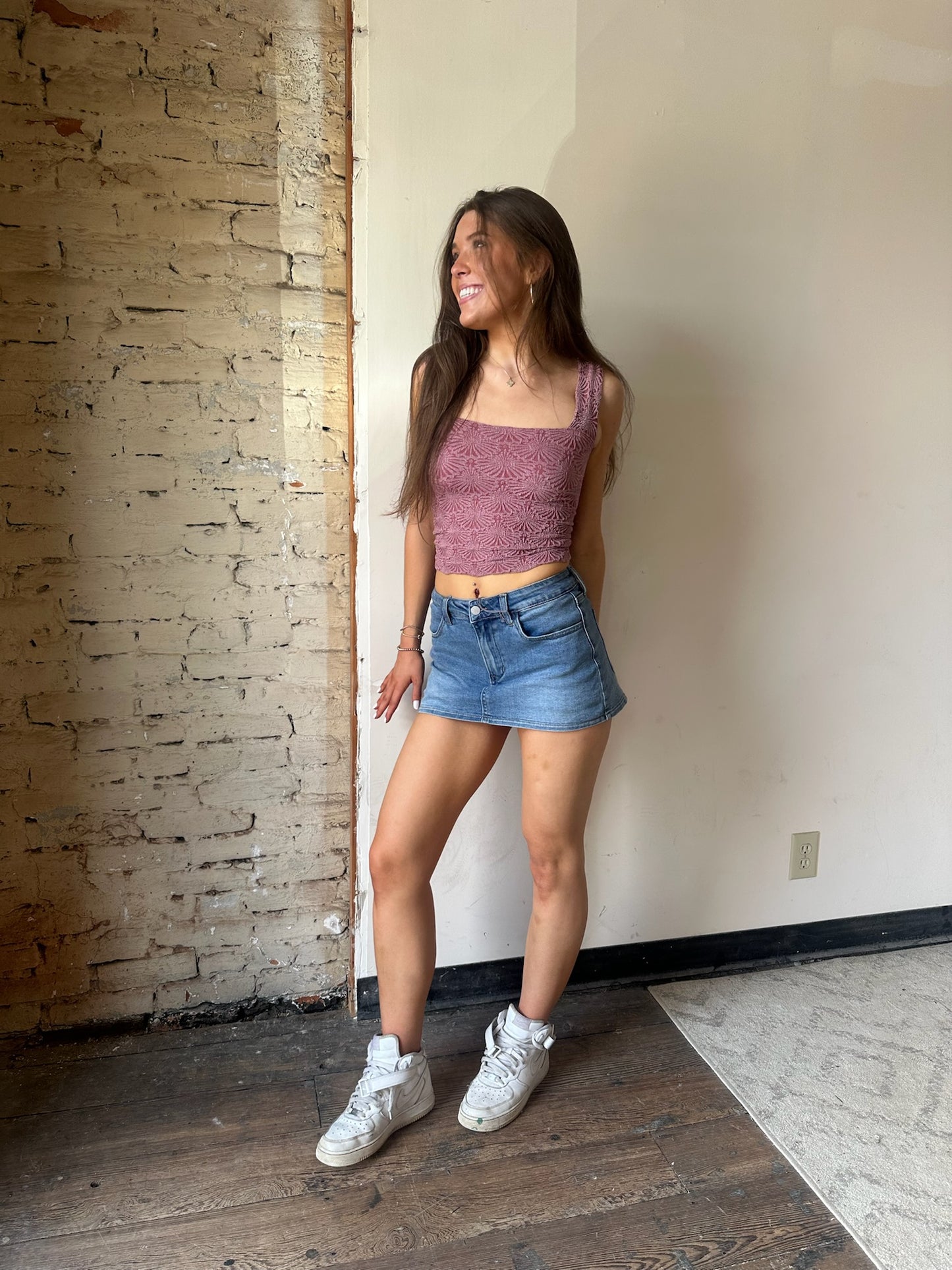 Teagan Mini Denim Skirt - Mid Wash