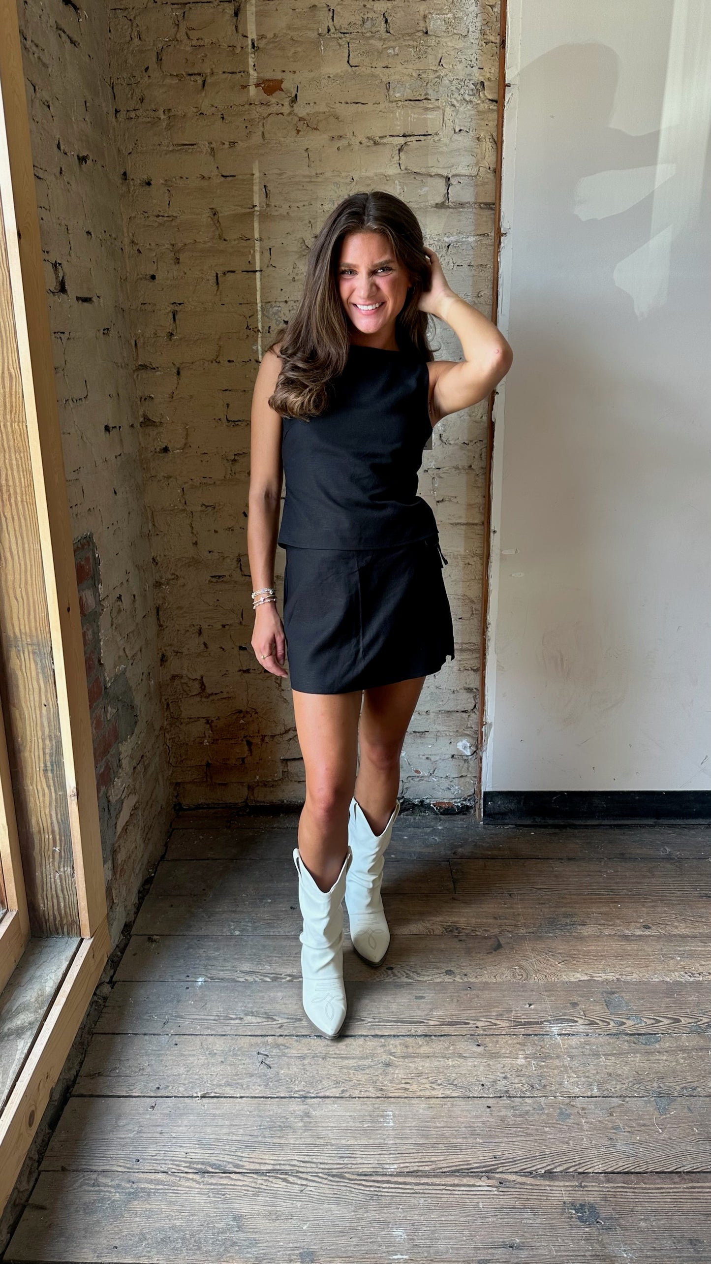 Meadows Linen Skort - Black