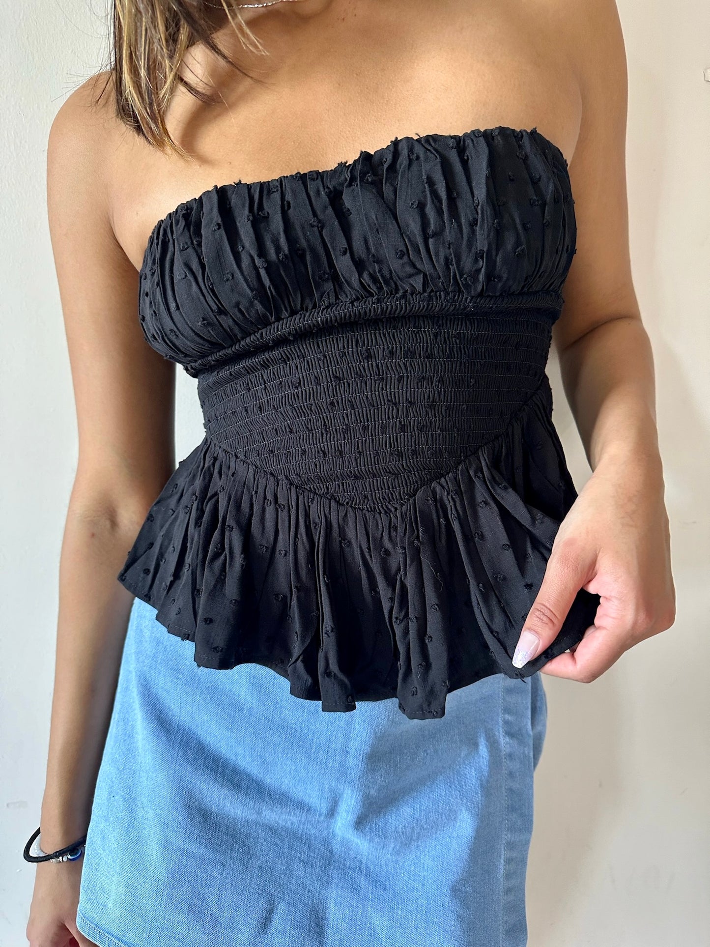 Paola Strapless Tie Back Top