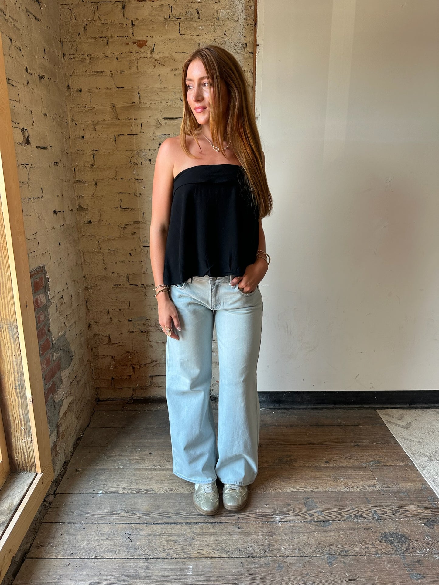 Dylan Linen Top - Black