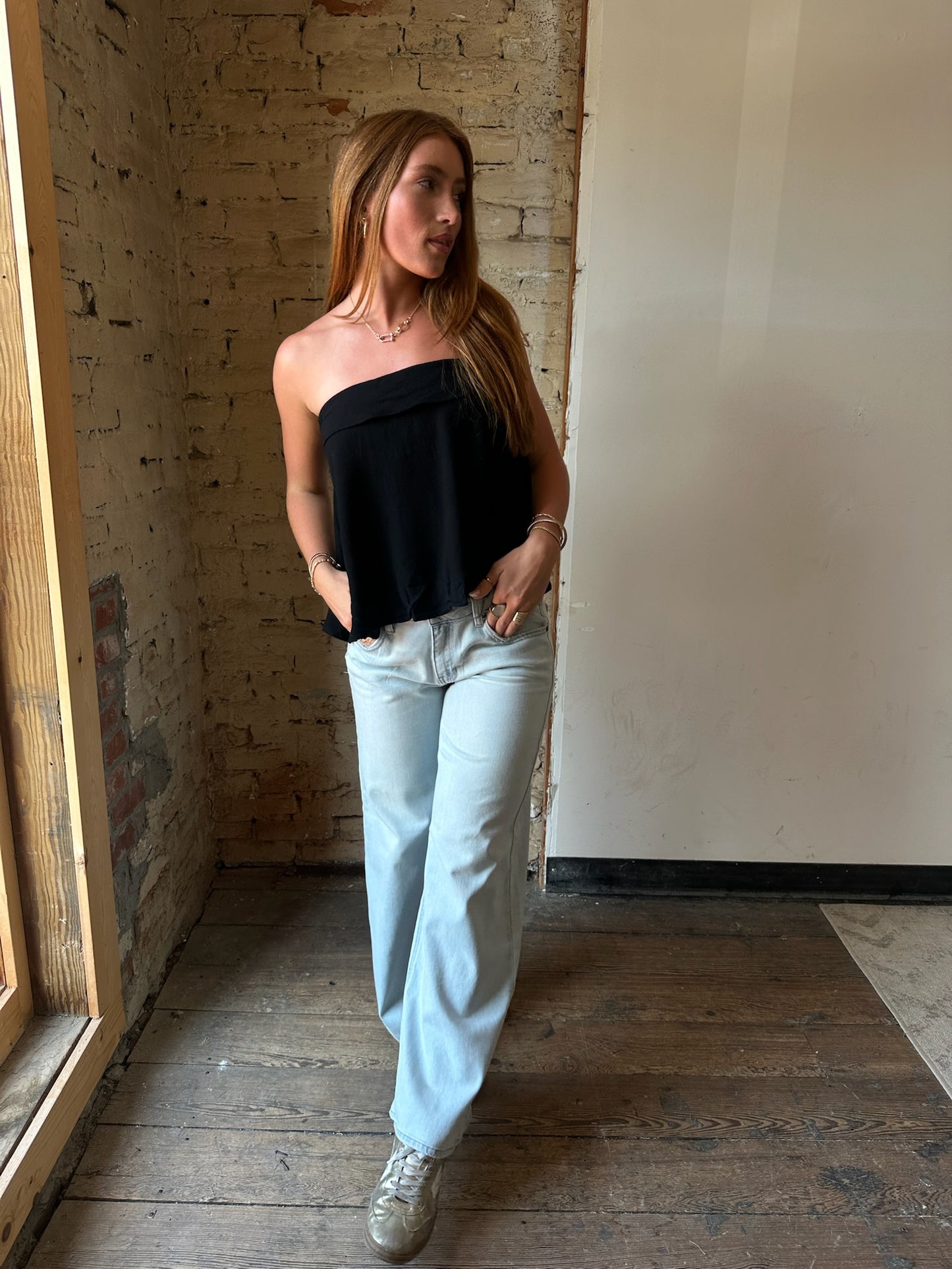 Dylan Linen Top - Black
