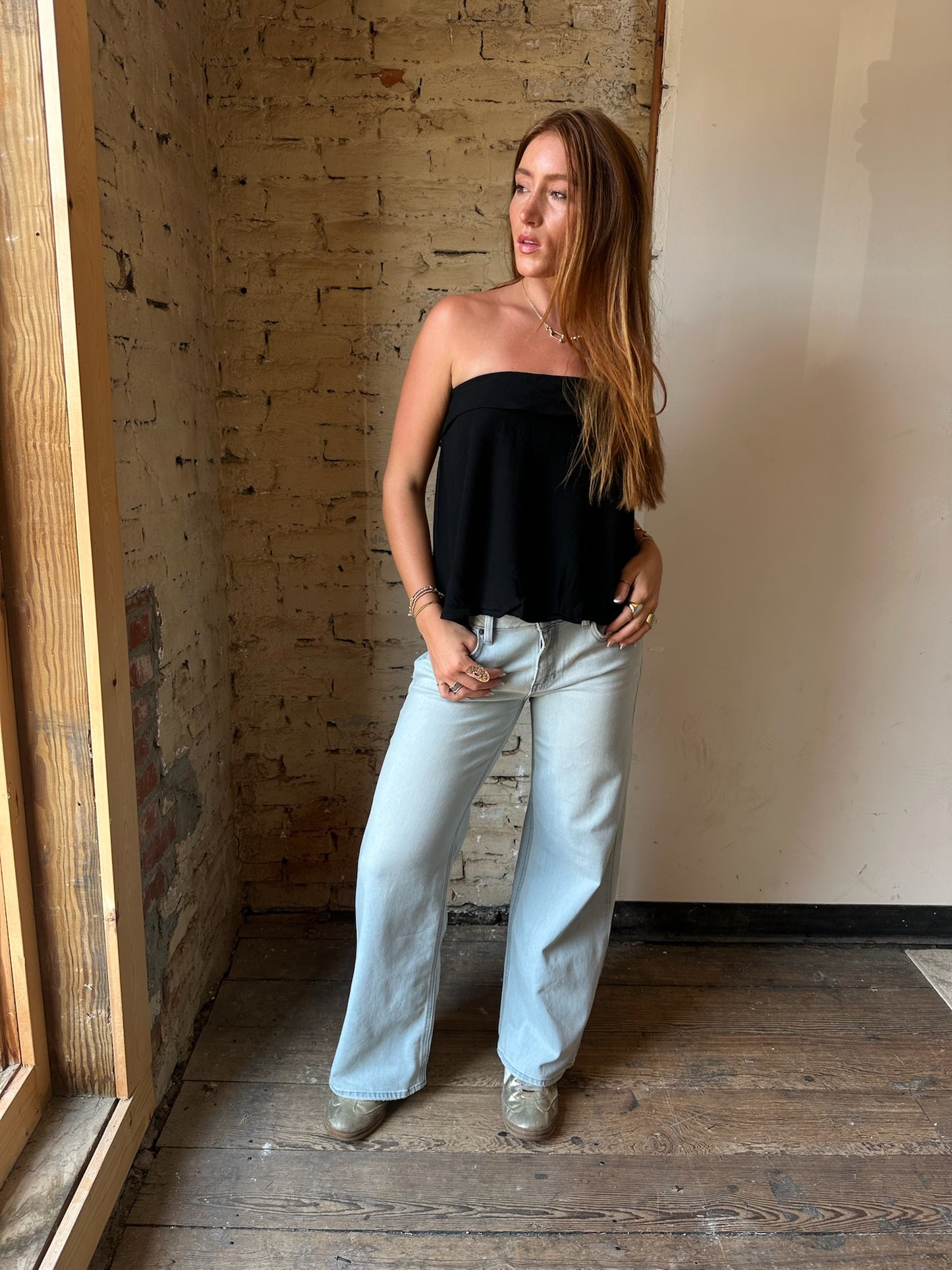 Dylan Linen Top - Black